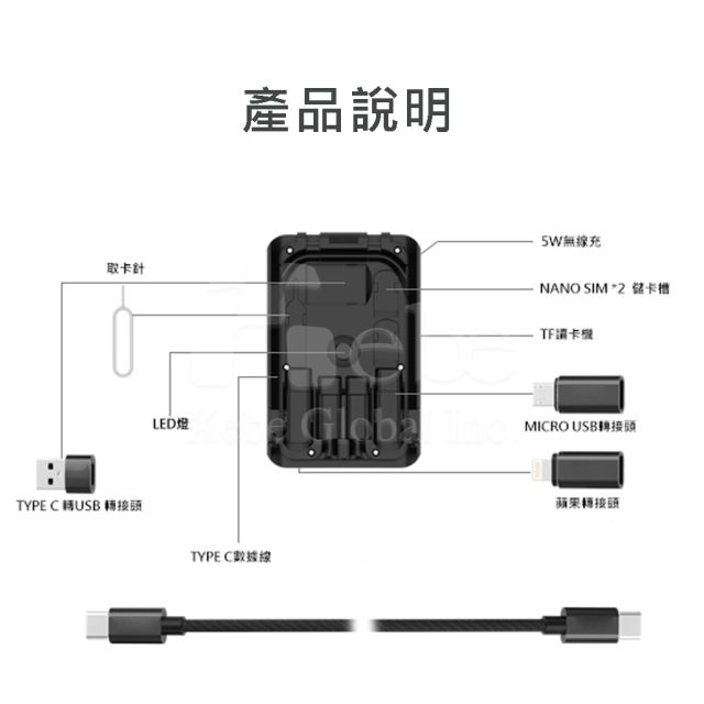 定制随行手机充电线组 定制便携充电线套装